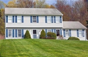 Traditional American detached colonial style house