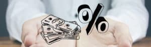 graphic of dollars and percentage symbol