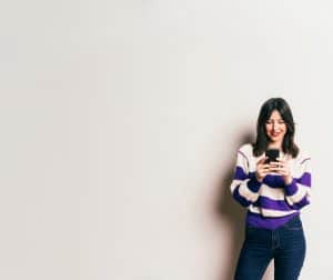 young woman with smart phone