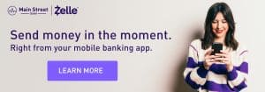 Send money iun the moment. Right from your mobile banking app. Learn More.