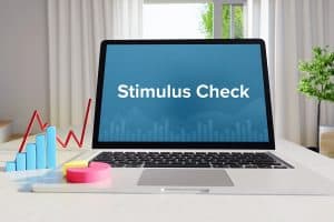 Economic Impact Payment Stimulus Check displayed on a laptop screen