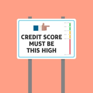 illustration of sign with credit scores listed