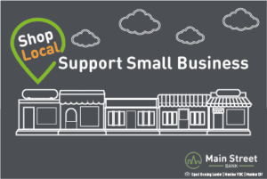 "shop local" "support small businesses" with MSB logo in corner