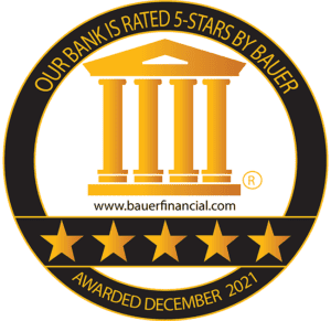 Our bank is rated 5-star by Bauer awarded December 2021