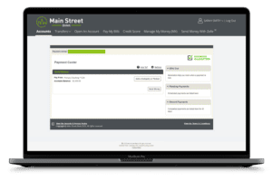 screenshot of bill pay on desktop
