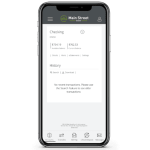 screenshot of mobile account details