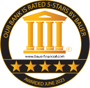 Our Bank is Rated 5-Stars by Bauer Awarded June 2023