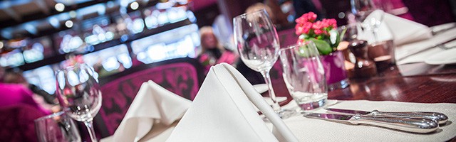 Fine table setting in a luxurious restaurant