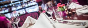 Fine table setting in a luxurious restaurant