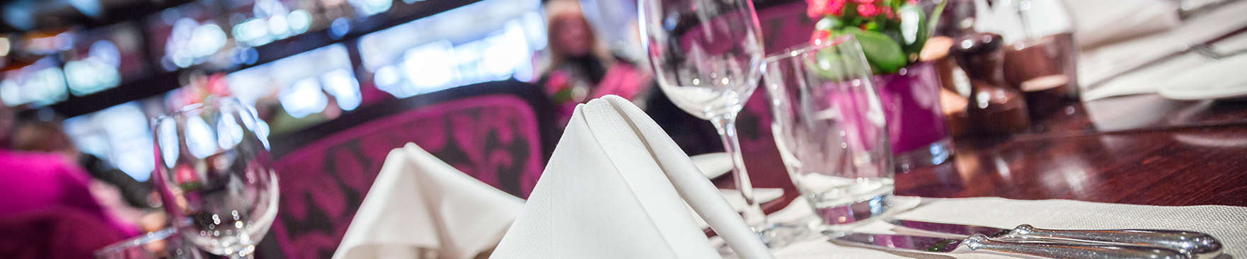 Fine table setting in a luxurious restaurant