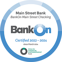 Main Street Bank BankOn Main Street Checking 2025-2026 Certification