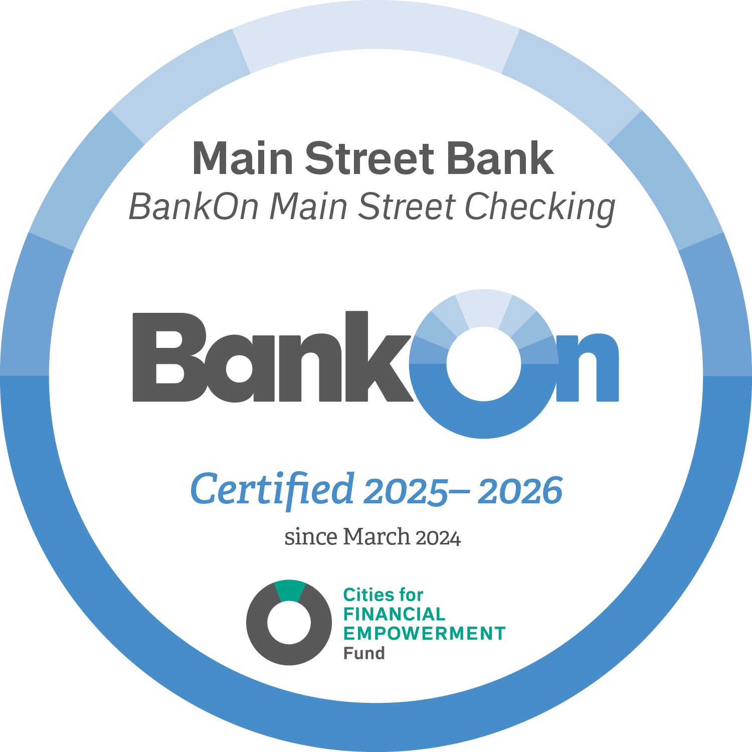 BankOn Main Street Checking Official Certification 2025-2026
