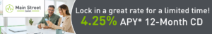 Lock in a great rate for a limited time! 4.25% APY* 12-Month CD