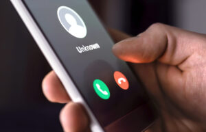 Image of a phone call from unknown number.