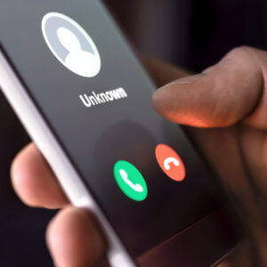 Image of a phone call from unknown number.